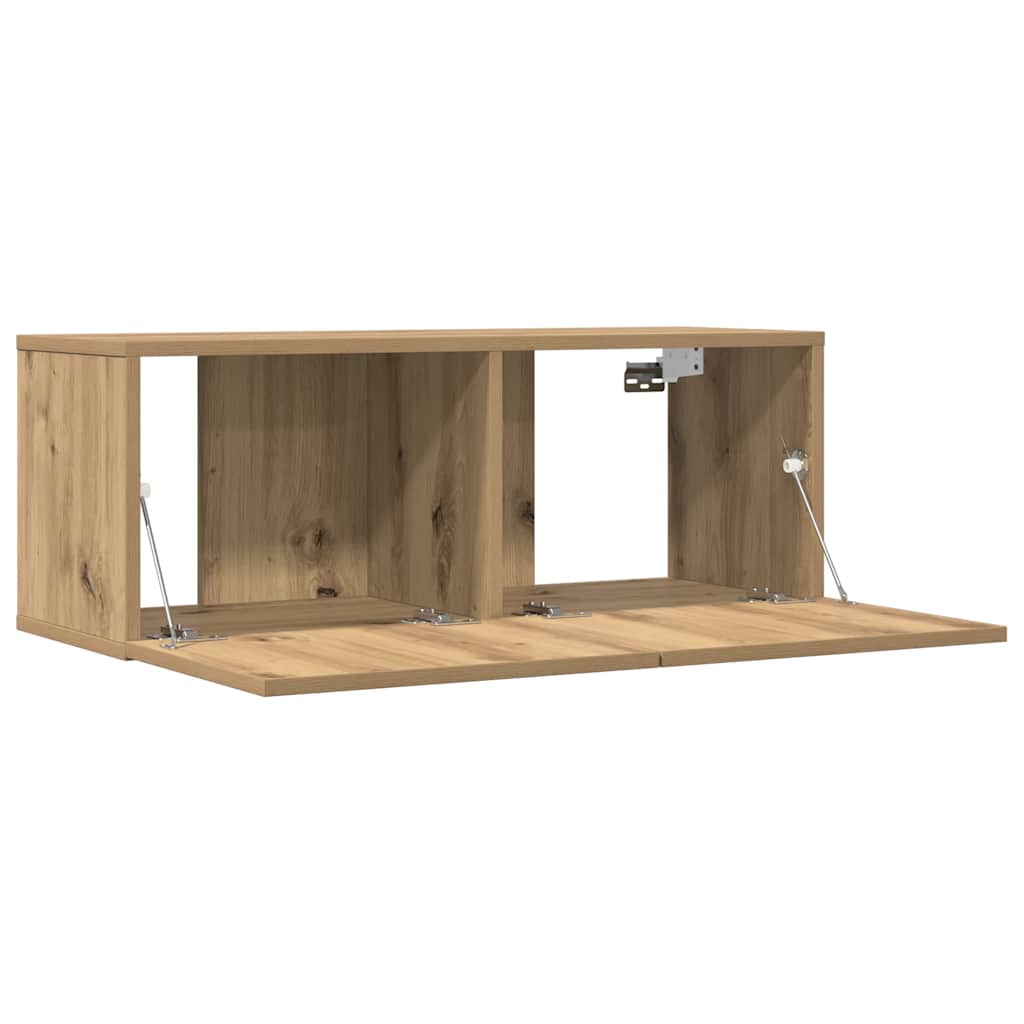 Tv-meubels 2 st wandgemonteerd 80x30x30cm artisanaal eikenkleur is nu te koop bij PeponiXL, paradijselijk wonen!