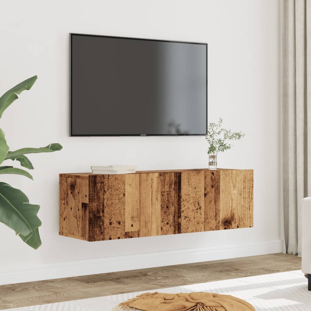 Tv-meubels 2 st wandgemonteerd 100x30x30 cm oud houtkleurig is nu te koop bij PeponiXL, paradijselijk wonen!