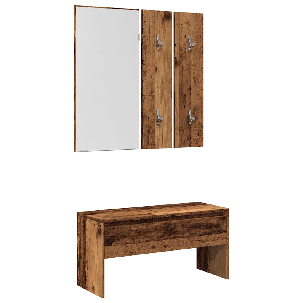 Halmeubelset bewerkt hout oud houtkleurig is nu te koop bij PeponiXL, paradijselijk wonen!