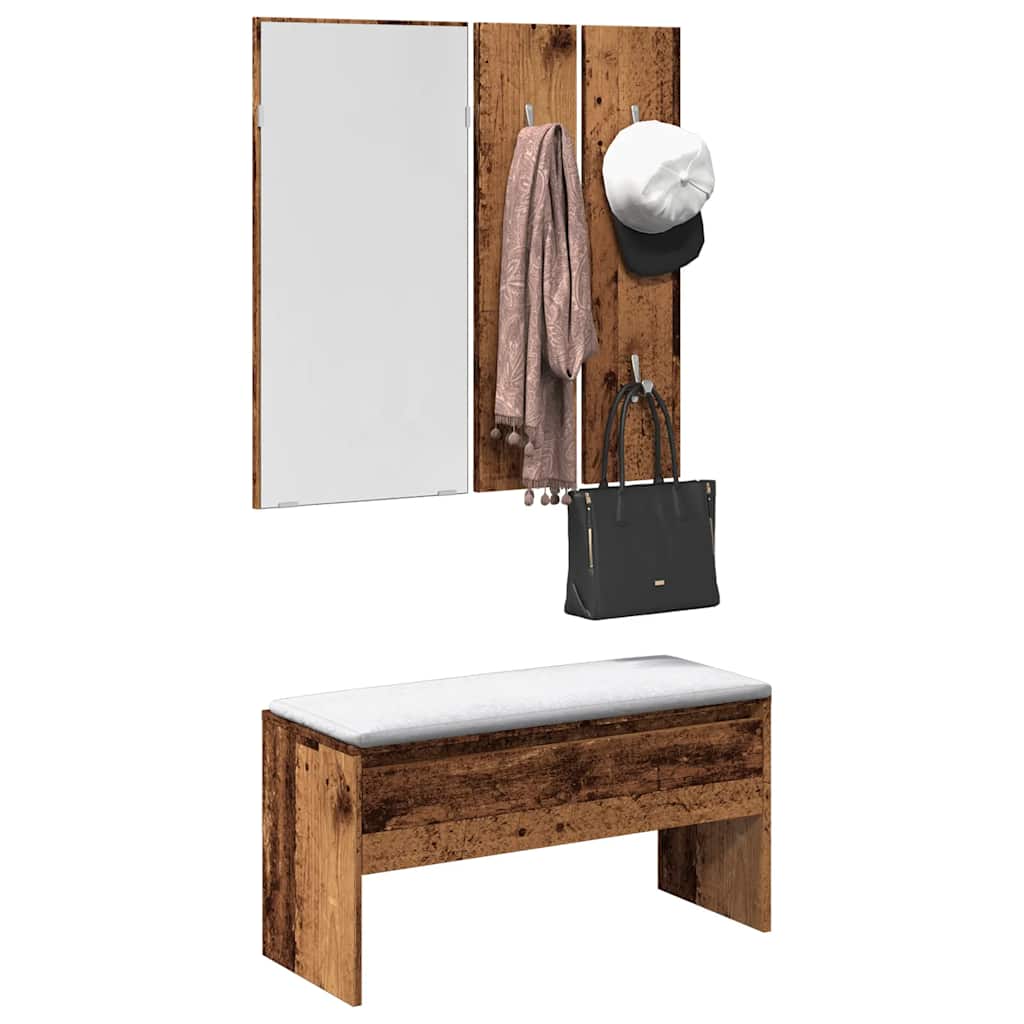 Halmeubelset bewerkt hout oud houtkleurig is nu te koop bij PeponiXL, paradijselijk wonen!