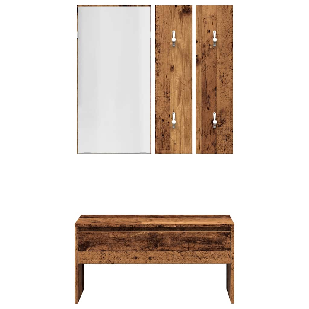 Halmeubelset bewerkt hout oud houtkleurig is nu te koop bij PeponiXL, paradijselijk wonen!