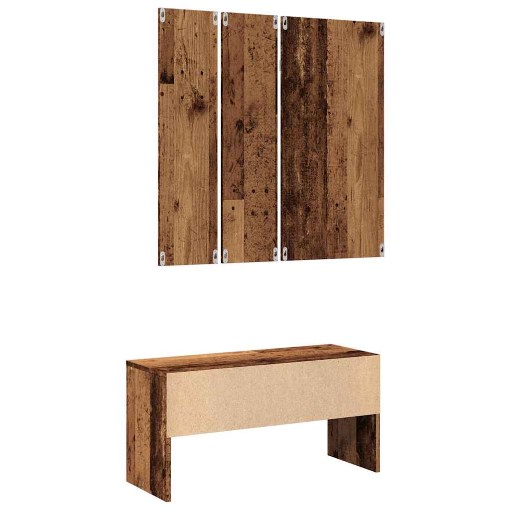Halmeubelset bewerkt hout oud houtkleurig is nu te koop bij PeponiXL, paradijselijk wonen!