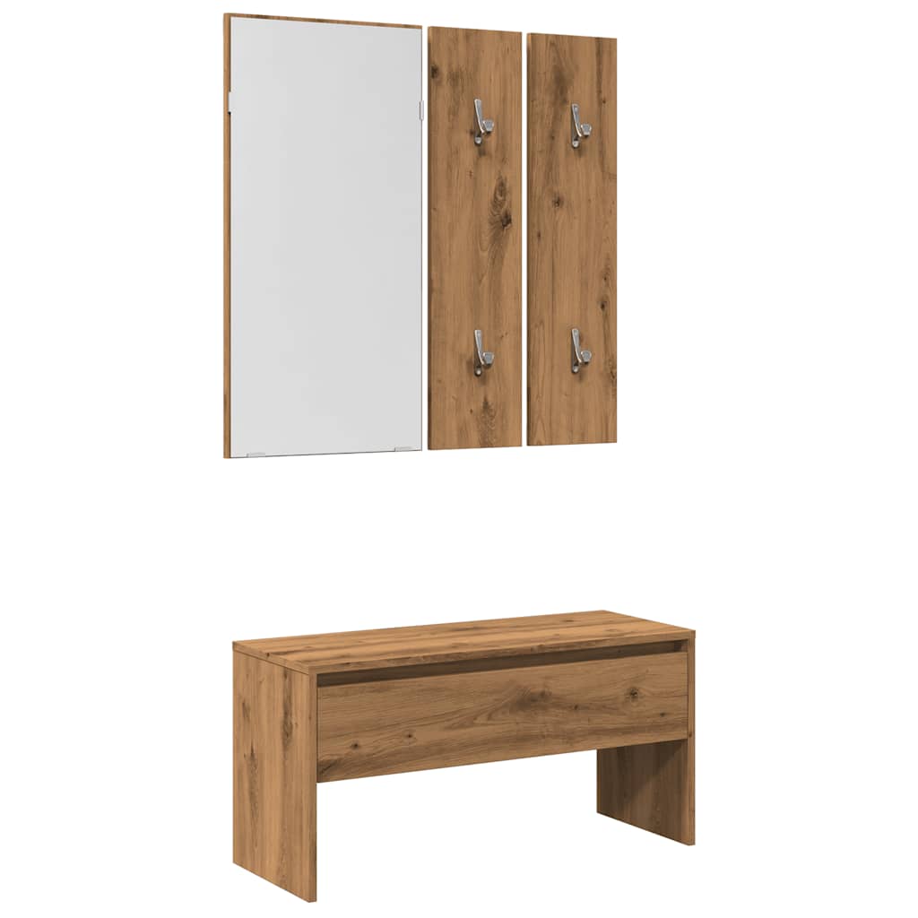 Halmeubelset bewerkt hout artisanaal eikenkleur is nu te koop bij PeponiXL, paradijselijk wonen!