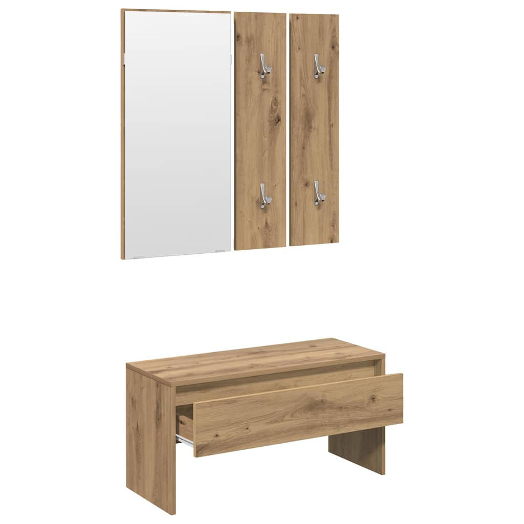 Halmeubelset bewerkt hout artisanaal eikenkleur is nu te koop bij PeponiXL, paradijselijk wonen!