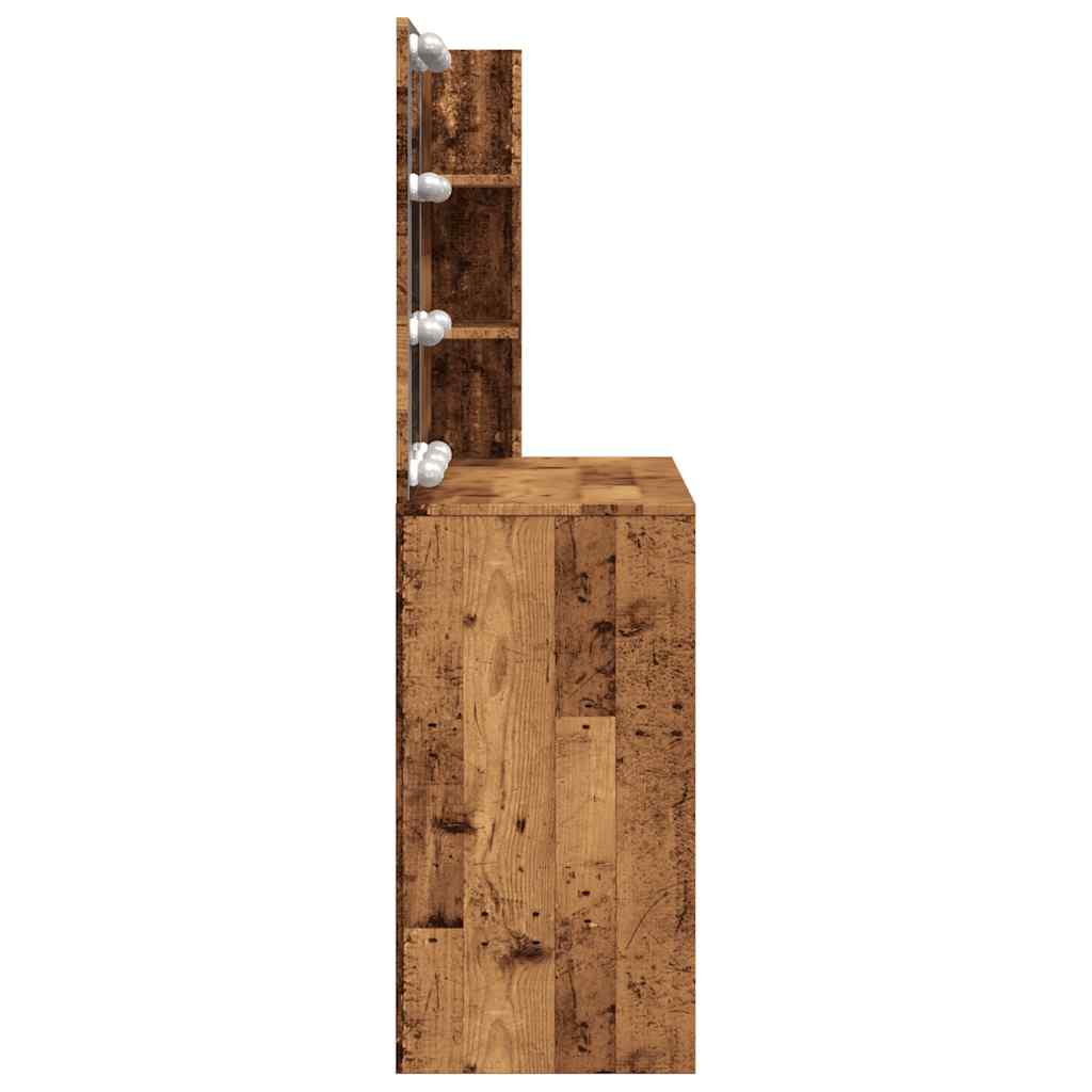 Kaptafel met LED-verlichting 74,5x40x141 cm oud houtkleurig is nu te koop bij PeponiXL, paradijselijk wonen!