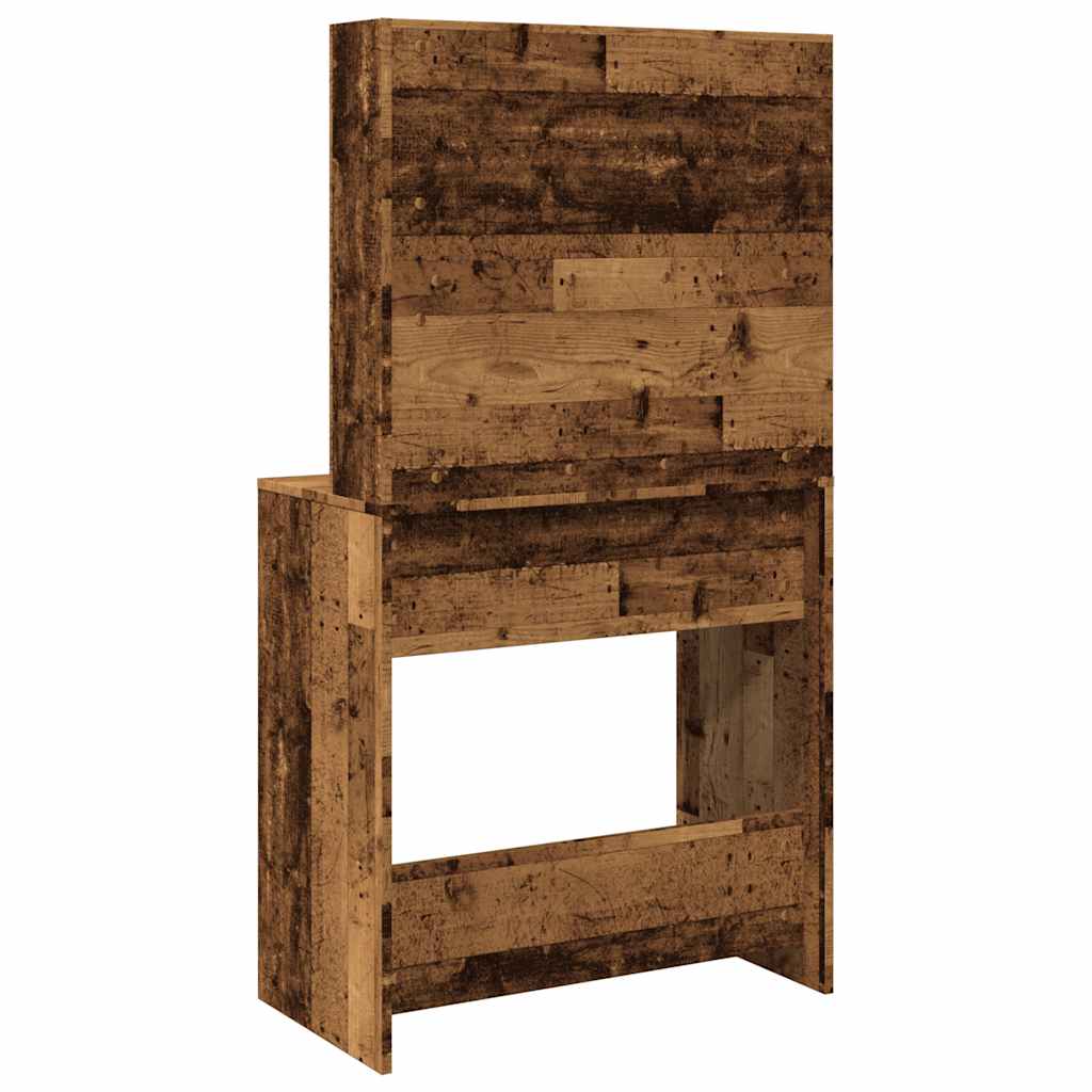 Kaptafel met LED-verlichting 74,5x40x141 cm oud houtkleurig is nu te koop bij PeponiXL, paradijselijk wonen!