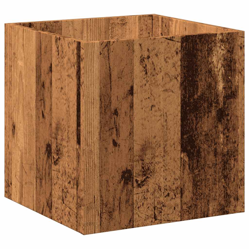 Plantenbak 40x40x40 cm bewerkt hout oud houtkleurig is nu te koop bij PeponiXL, paradijselijk wonen!