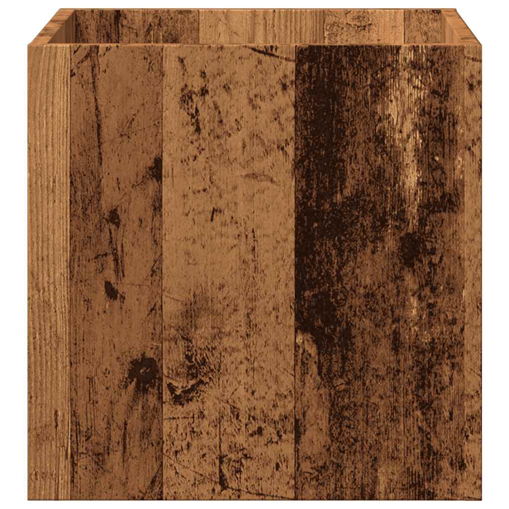 Plantenbak 40x40x40 cm bewerkt hout oud houtkleurig is nu te koop bij PeponiXL, paradijselijk wonen!
