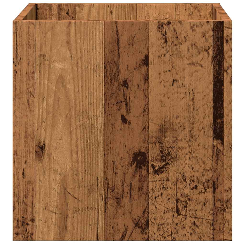 Plantenbak 40x40x40 cm bewerkt hout oud houtkleurig is nu te koop bij PeponiXL, paradijselijk wonen!