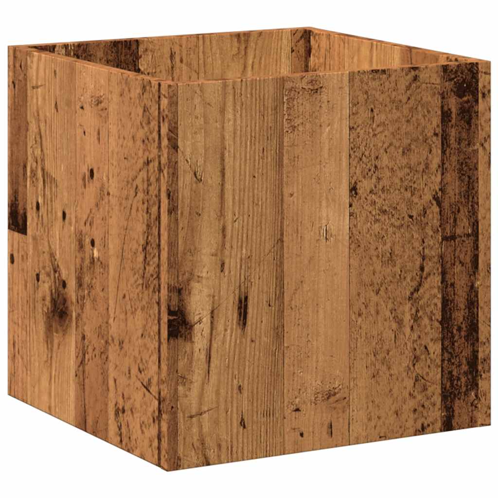 Plantenbak 40x40x40 cm bewerkt hout oud houtkleurig is nu te koop bij PeponiXL, paradijselijk wonen!