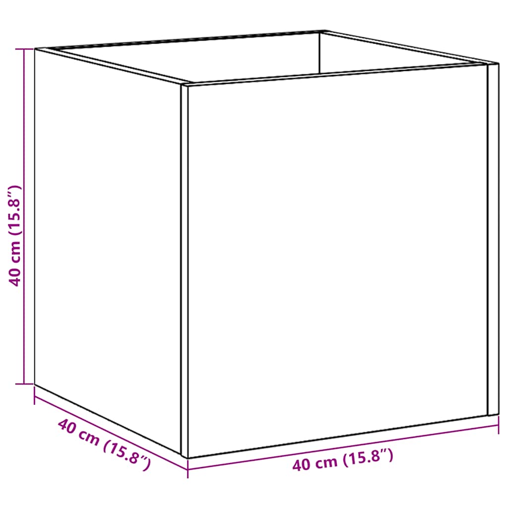 Plantenbak 40x40x40 cm bewerkt hout artisanaal eikenkleur is nu te koop bij PeponiXL, paradijselijk wonen!