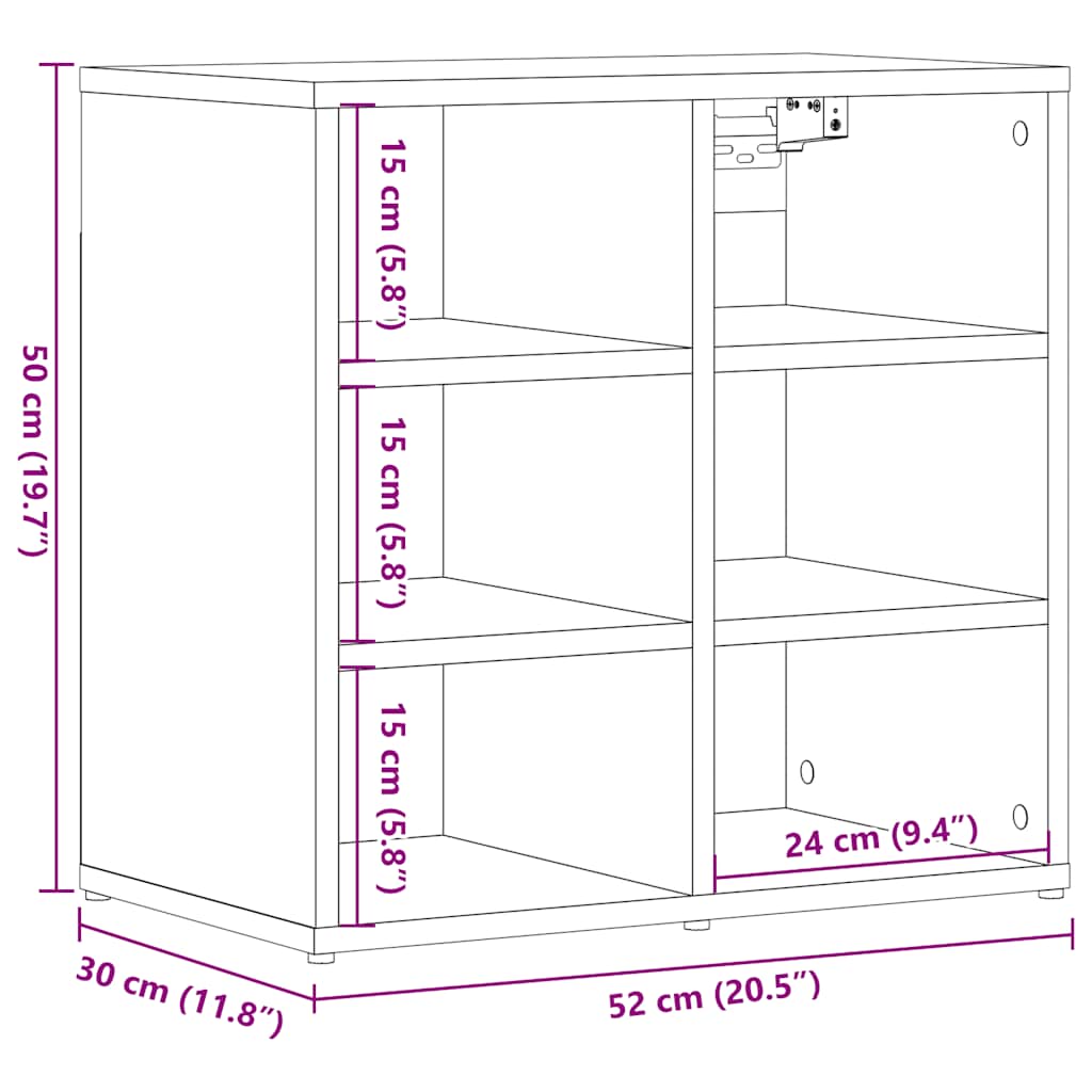 Schoenenkast 52x30x50 cm oud houtkleurig is nu te koop bij PeponiXL, paradijselijk wonen!