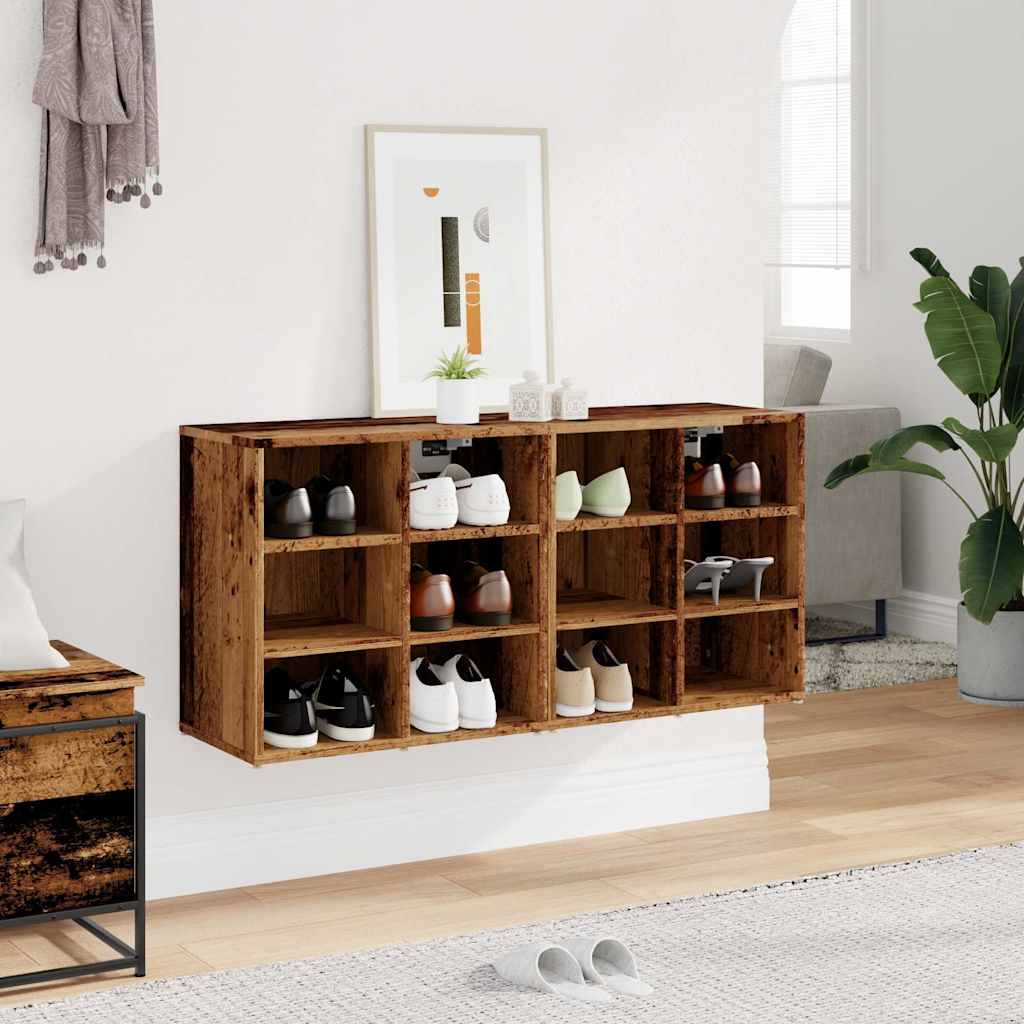 Schoenenkasten 2 st 52x30x50 cm oud houtkleurig is nu te koop bij PeponiXL, paradijselijk wonen!