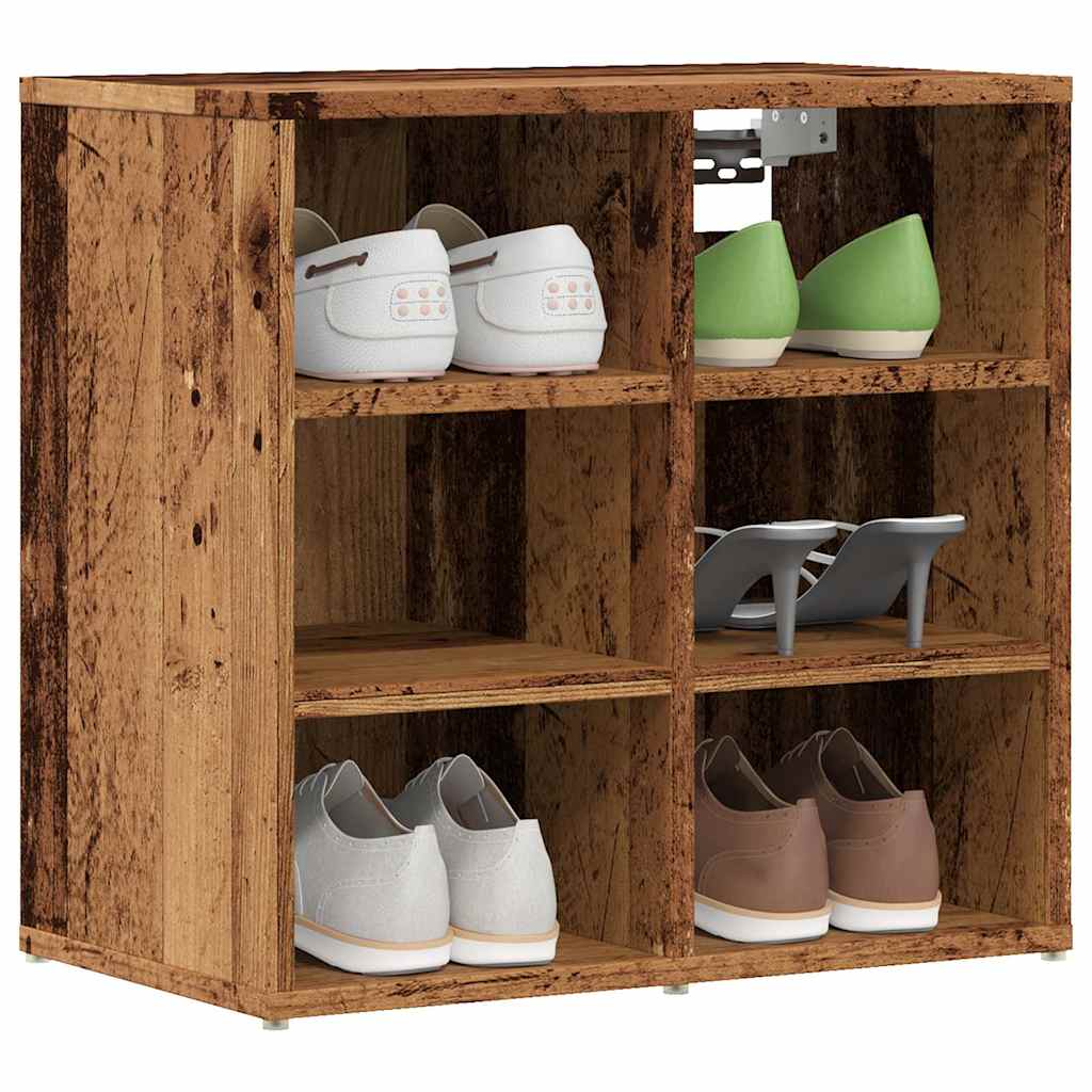 Schoenenkasten 2 st 52x30x50 cm oud houtkleurig is nu te koop bij PeponiXL, paradijselijk wonen!