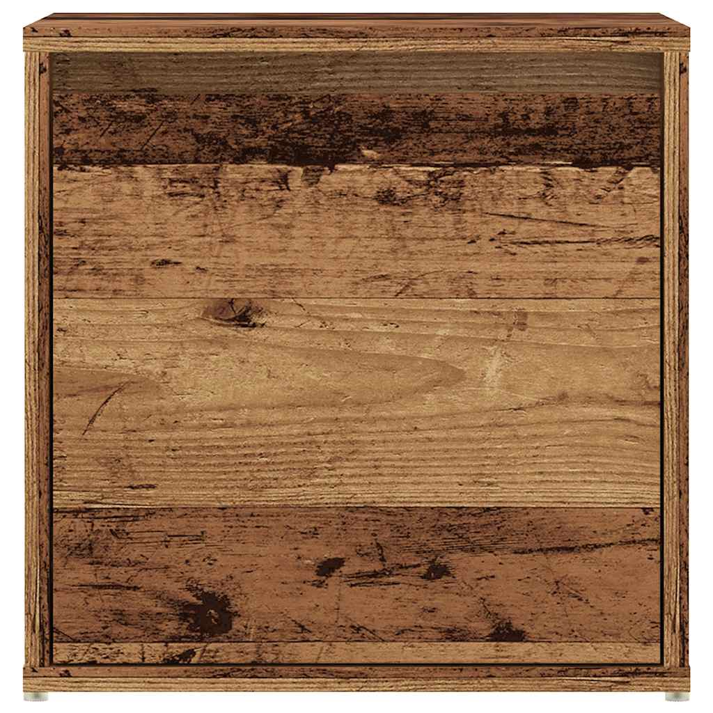 Opbergbox met lade 40,5x40x40 cm bewerkt hout oud houtkleurig is nu te koop bij PeponiXL, paradijselijk wonen!