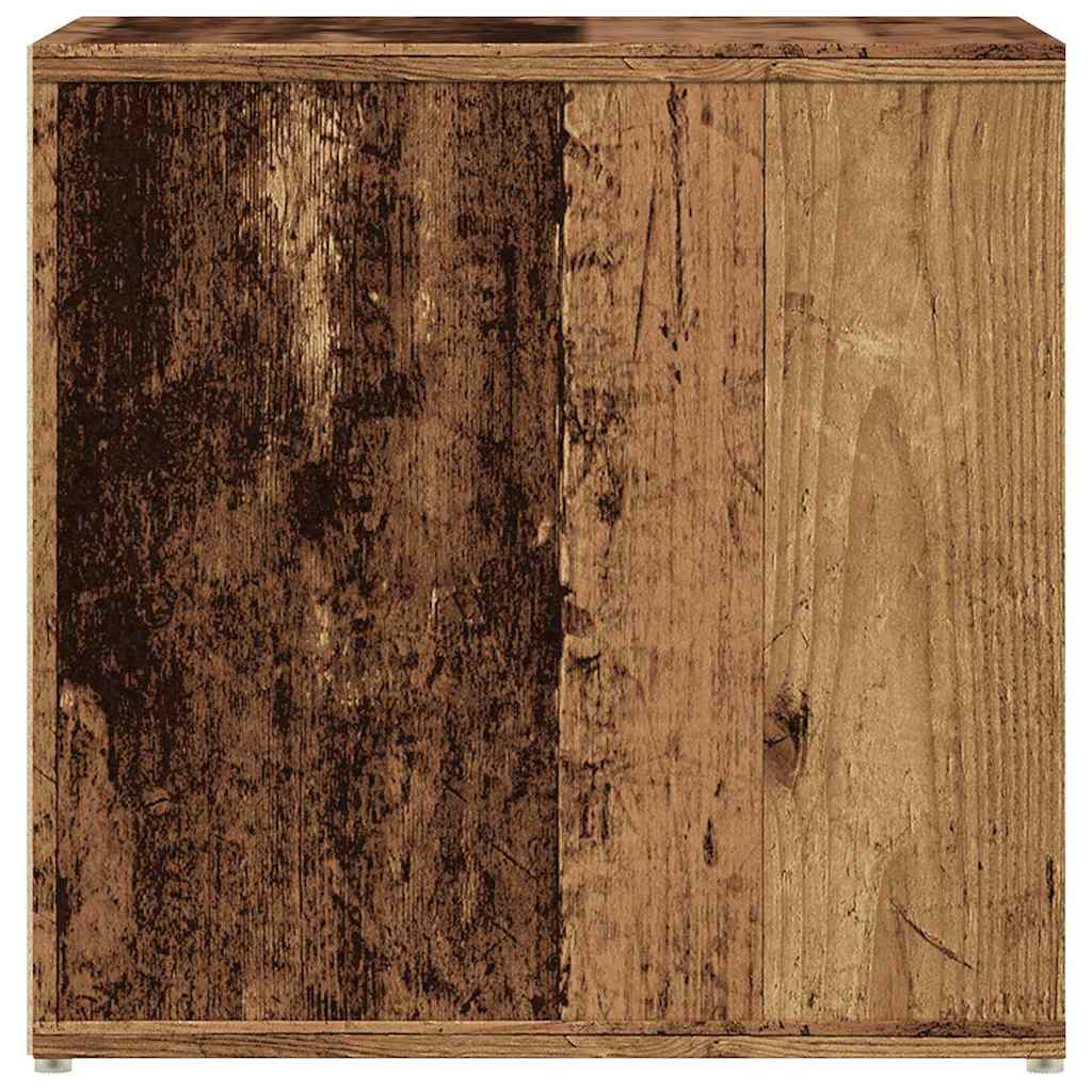 Opbergbox met lade 40,5x40x40 cm bewerkt hout oud houtkleurig is nu te koop bij PeponiXL, paradijselijk wonen!