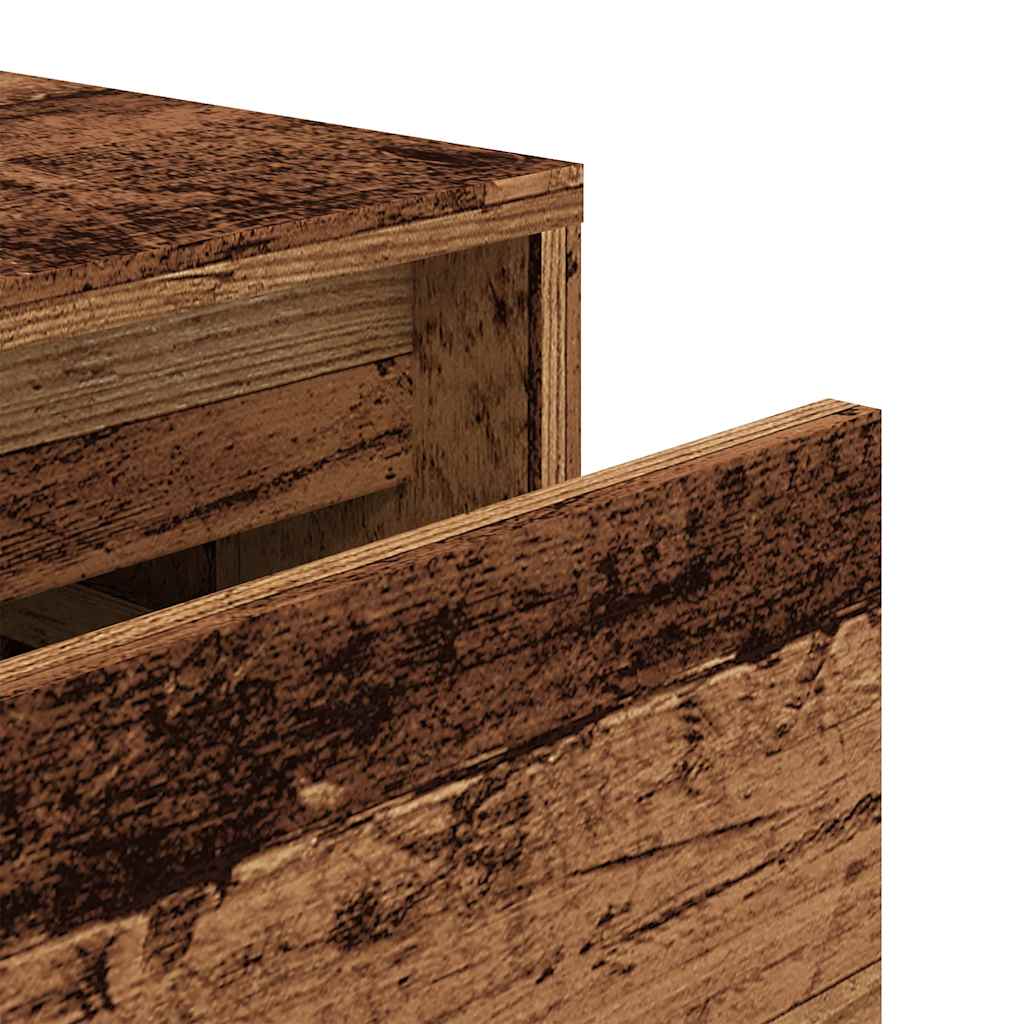 Opbergbox met lade 40,5x40x40 cm bewerkt hout oud houtkleurig is nu te koop bij PeponiXL, paradijselijk wonen!