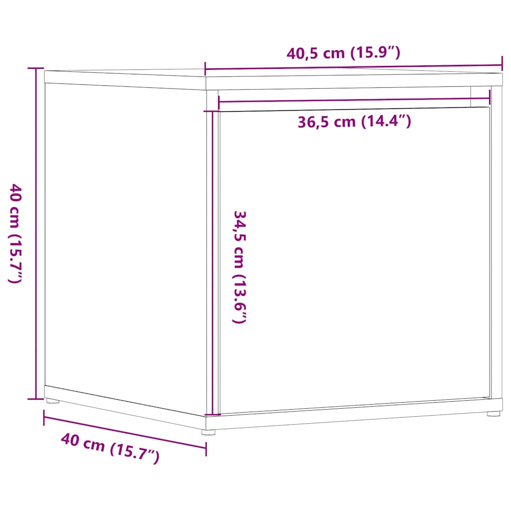 Opbergbox met lade 40,5x40x40 cm bewerkt hout oud houtkleurig is nu te koop bij PeponiXL, paradijselijk wonen!