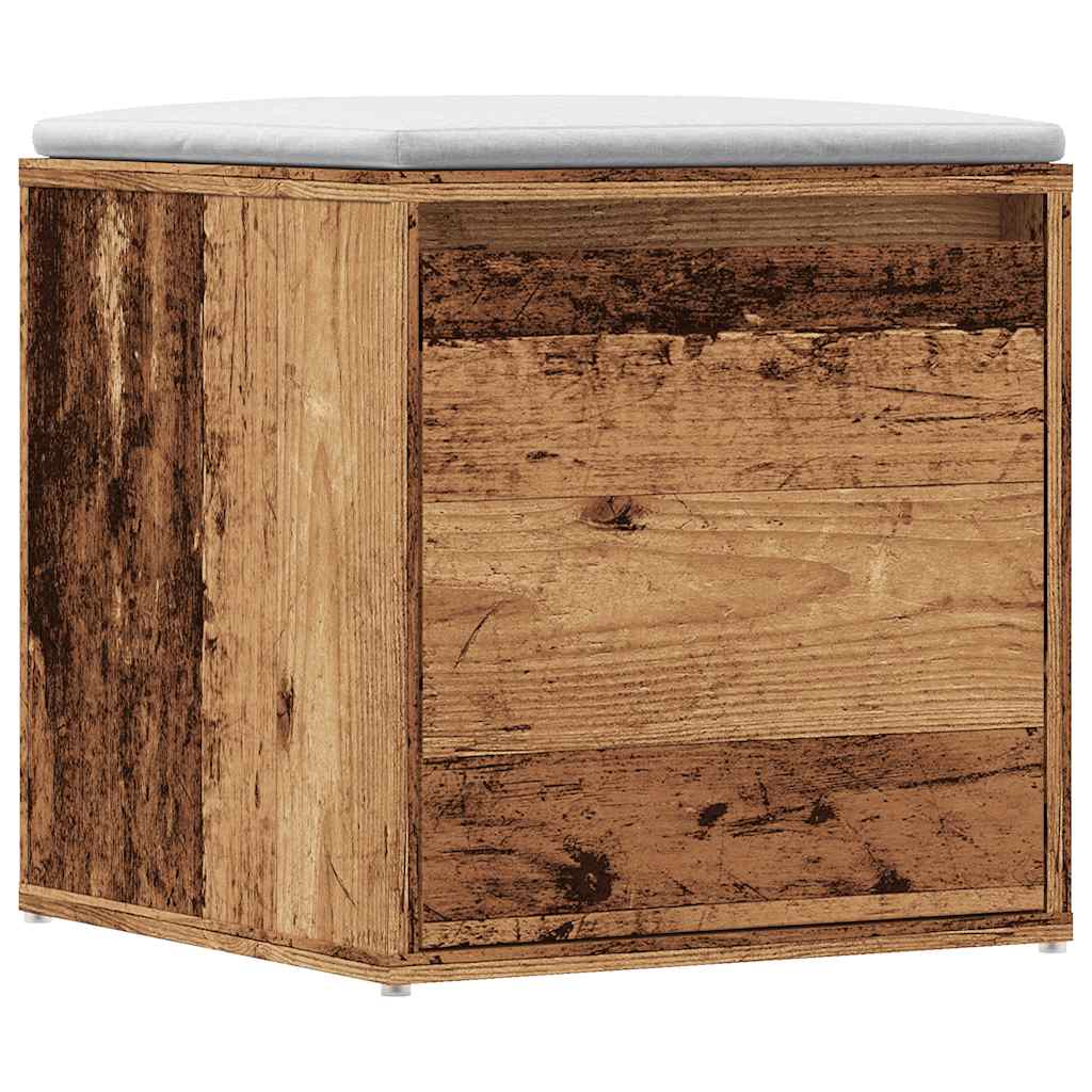 Opbergbox met lade 40,5x40x40 cm bewerkt hout oud houtkleurig is nu te koop bij PeponiXL, paradijselijk wonen!