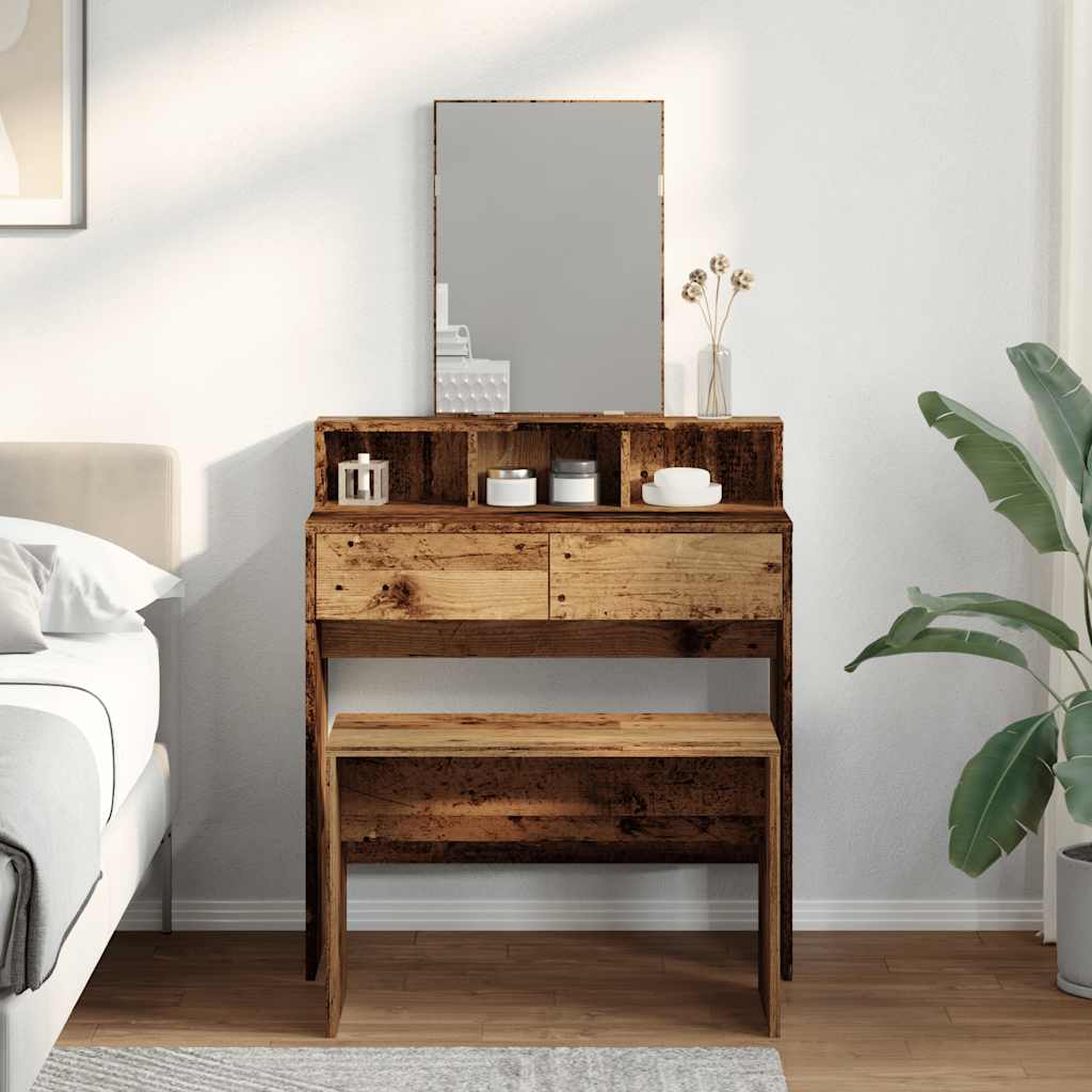 Kaptafelkruk 70x35x45 cm bewerkt hout oud houtkleurig is nu te koop bij PeponiXL, paradijselijk wonen!