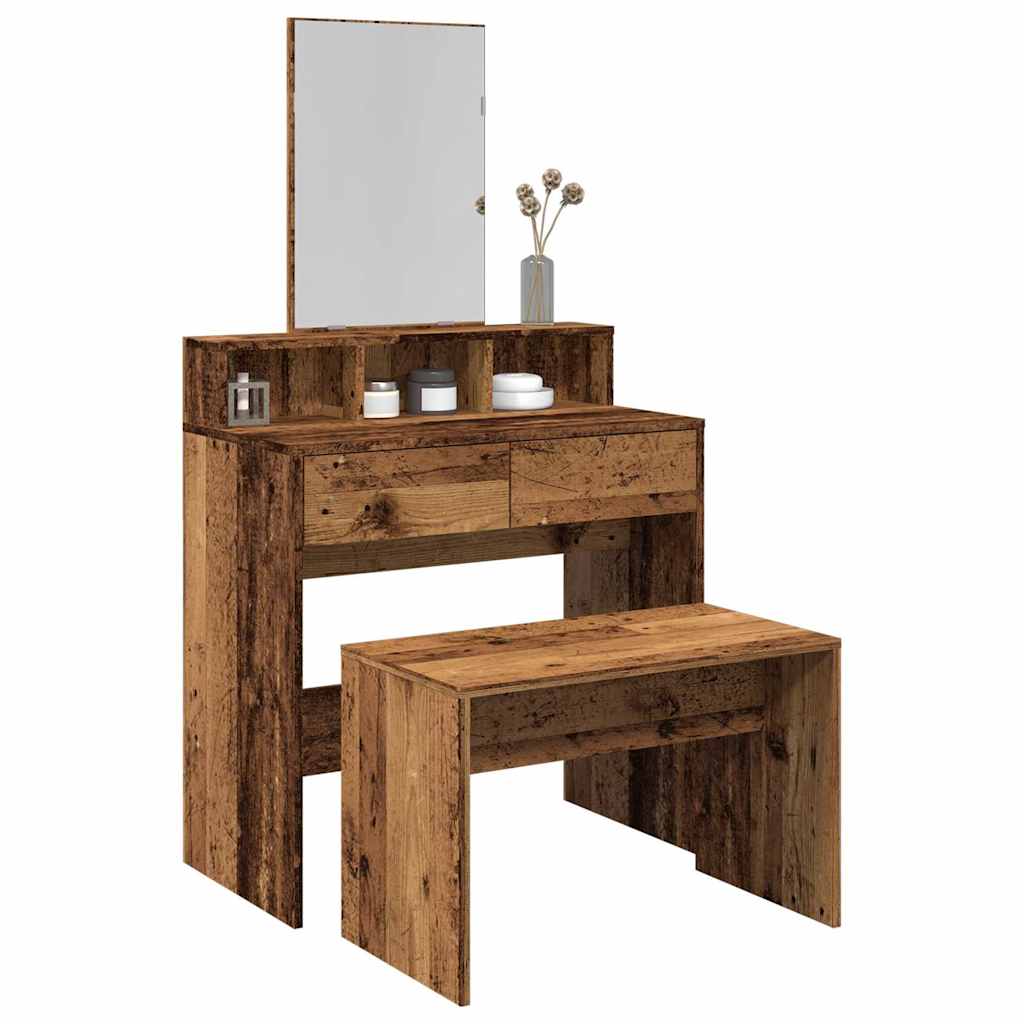 Kaptafelkruk 70x35x45 cm bewerkt hout oud houtkleurig is nu te koop bij PeponiXL, paradijselijk wonen!
