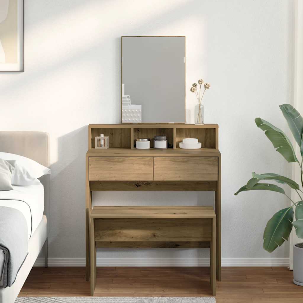 Kaptafelkruk 70x35x45 cm bewerkt hout artisanaal eikenkleur is nu te koop bij PeponiXL, paradijselijk wonen!