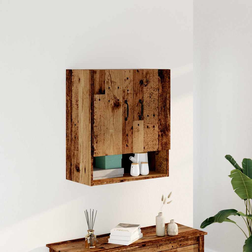 Wandkast 60x31x70 cm bewerkt hout oud houtkleurig is nu te koop bij PeponiXL, paradijselijk wonen!