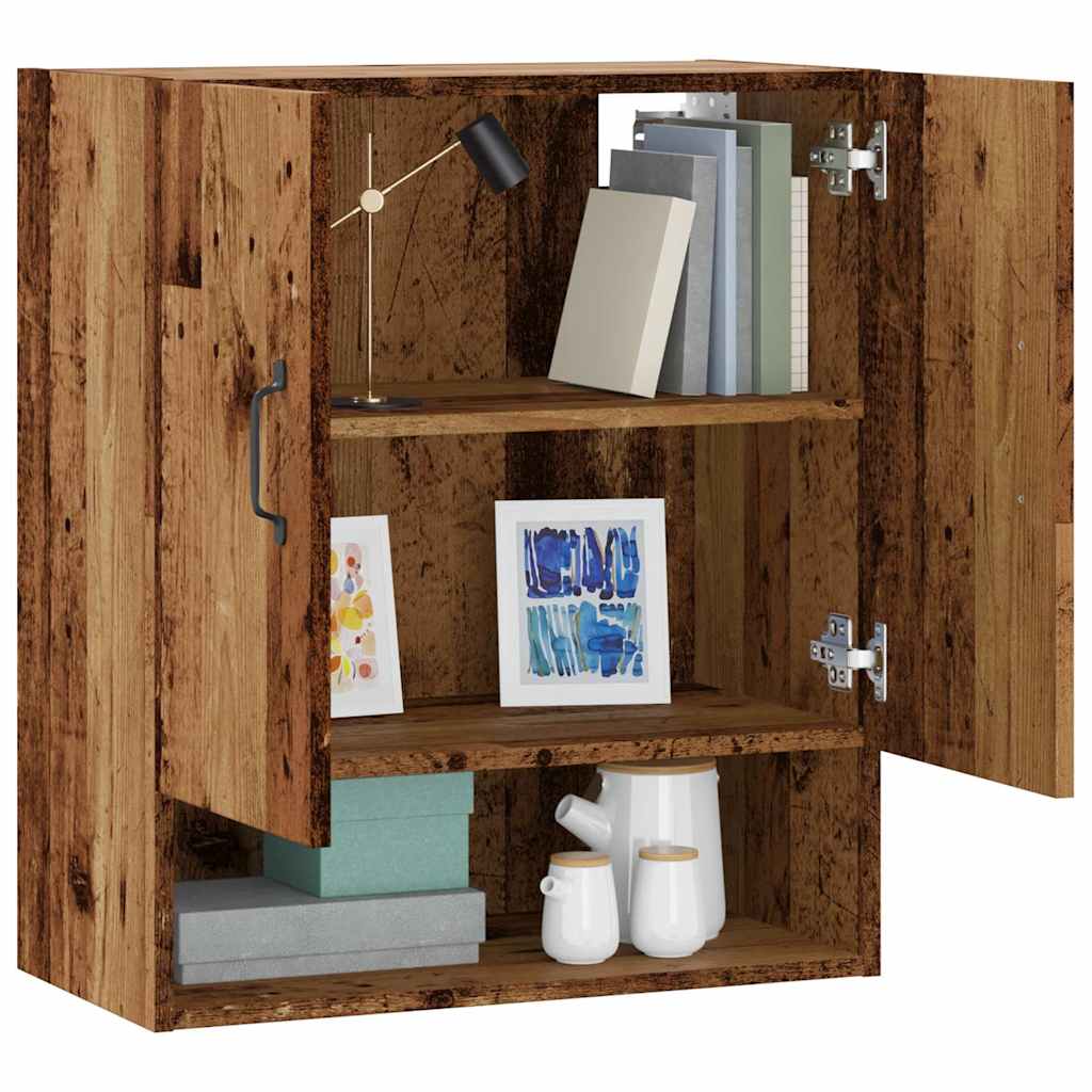 Wandkast 60x31x70 cm bewerkt hout oud houtkleurig is nu te koop bij PeponiXL, paradijselijk wonen!