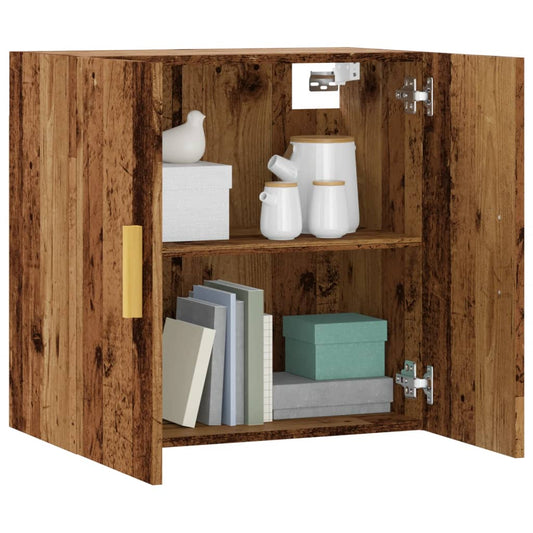 Wandkast 60x31x60 cm bewerkt hout oud houtkleurig is nu te koop bij PeponiXL, paradijselijk wonen!