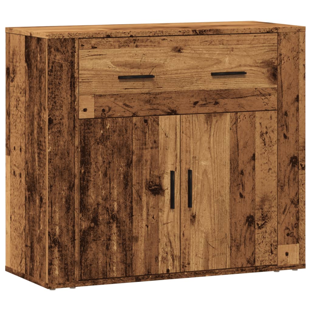 Dressoir 80x33x70 cm bewerkt hout oud houtkleurig is nu te koop bij PeponiXL, paradijselijk wonen!