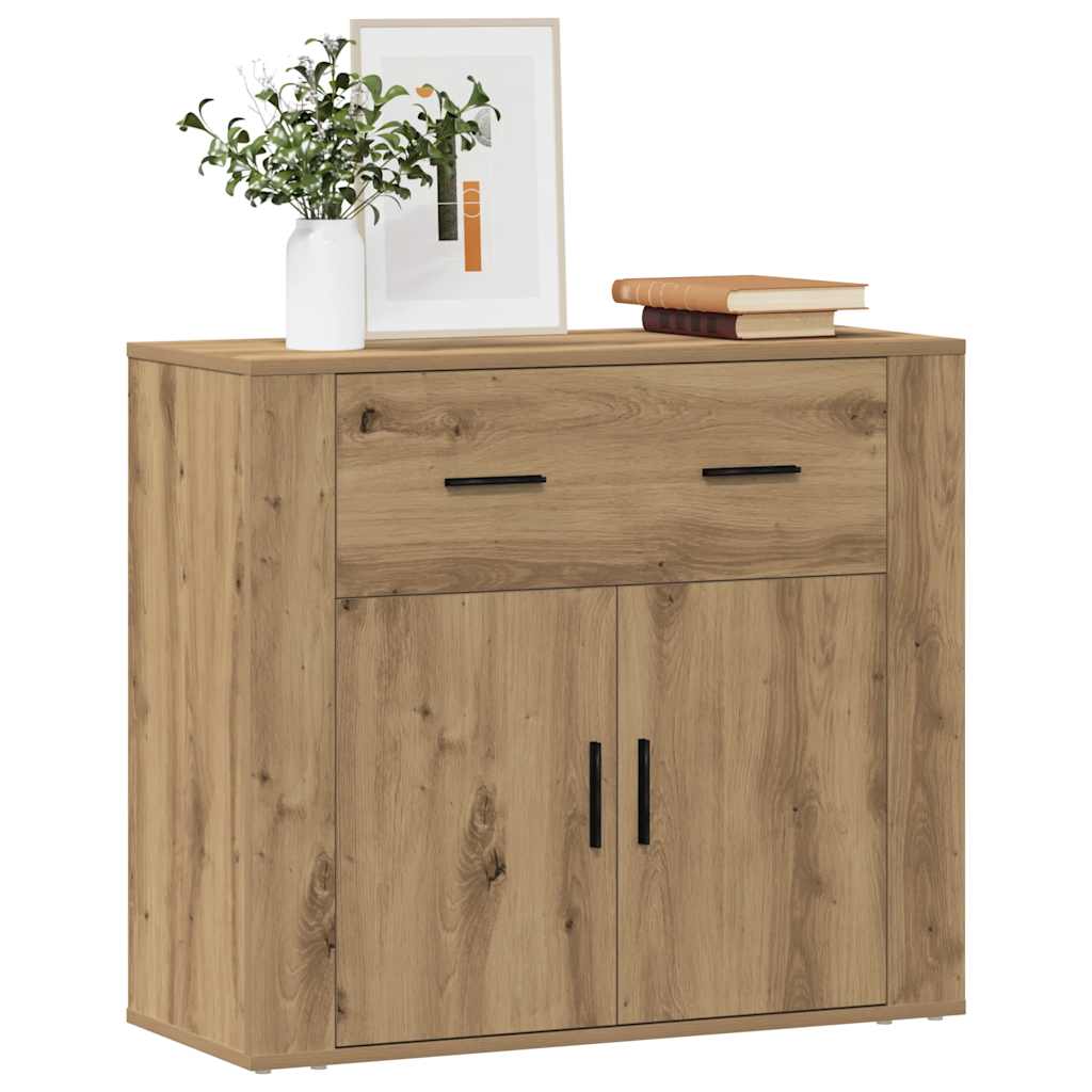 Dressoir 80x33x70 cm bewerkt hout artisanaal eikenkleurig is nu te koop bij PeponiXL, paradijselijk wonen!