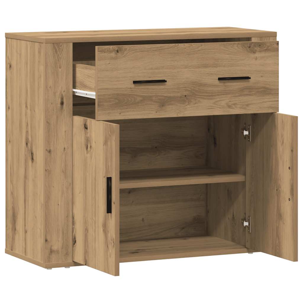 Dressoir 80x33x70 cm bewerkt hout artisanaal eikenkleurig is nu te koop bij PeponiXL, paradijselijk wonen!