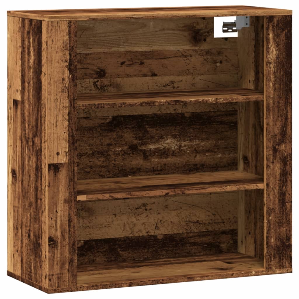 Wandkast 80x33x80 cm bewerkt hout oud houtkleurig is nu te koop bij PeponiXL, paradijselijk wonen!