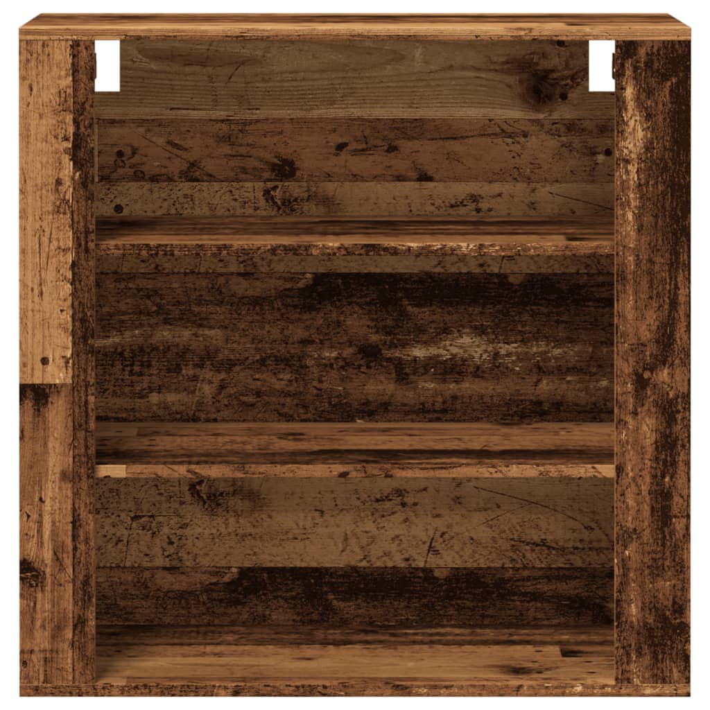 Wandkast 80x33x80 cm bewerkt hout oud houtkleurig is nu te koop bij PeponiXL, paradijselijk wonen!