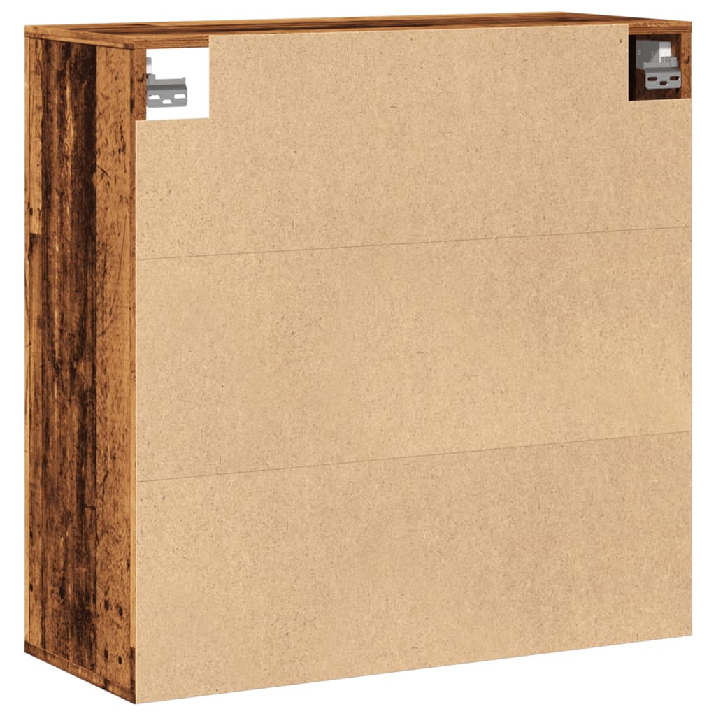 Wandkast 80x33x80 cm bewerkt hout oud houtkleurig is nu te koop bij PeponiXL, paradijselijk wonen!