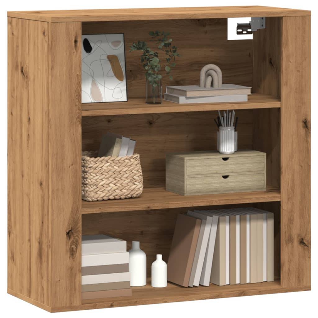 Wandkast 80x33x80 cm bewerkt hout artisanaal eikenkleur is nu te koop bij PeponiXL, paradijselijk wonen!