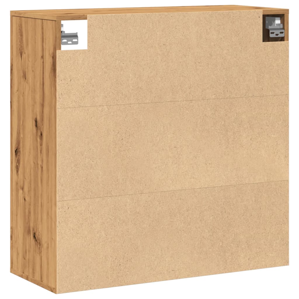 Wandkast 80x33x80 cm bewerkt hout artisanaal eikenkleur is nu te koop bij PeponiXL, paradijselijk wonen!