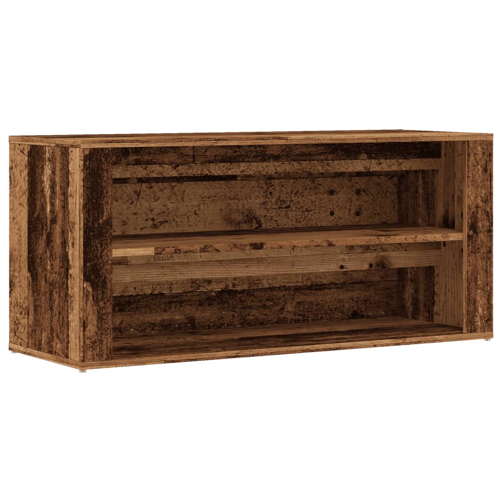 Schoenenbank 100x35x45 cm bewerkt hout oud houtkleurig is nu te koop bij PeponiXL, paradijselijk wonen!