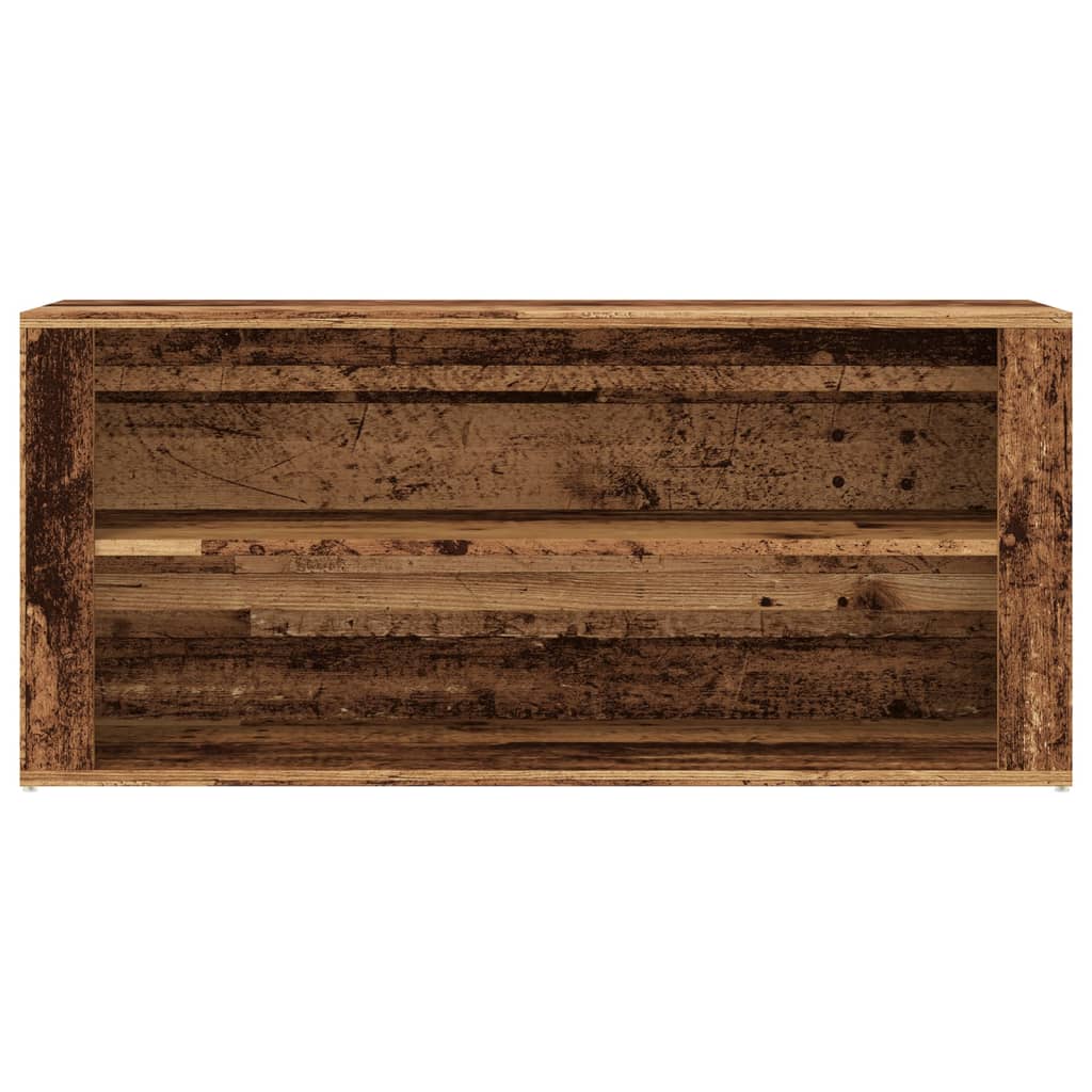 Schoenenbank 100x35x45 cm bewerkt hout oud houtkleurig is nu te koop bij PeponiXL, paradijselijk wonen!