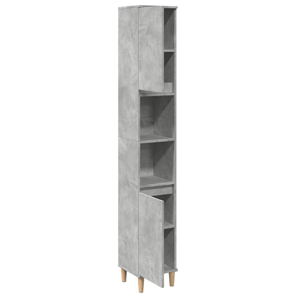 Badkamerkast 30x30x190 cm bewerkt hout betongrijs is nu te koop bij PeponiXL, paradijselijk wonen!