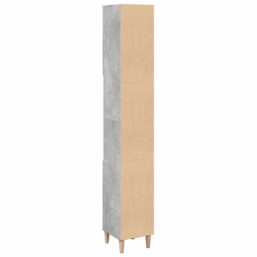 Badkamerkast 30x30x190 cm bewerkt hout betongrijs is nu te koop bij PeponiXL, paradijselijk wonen!
