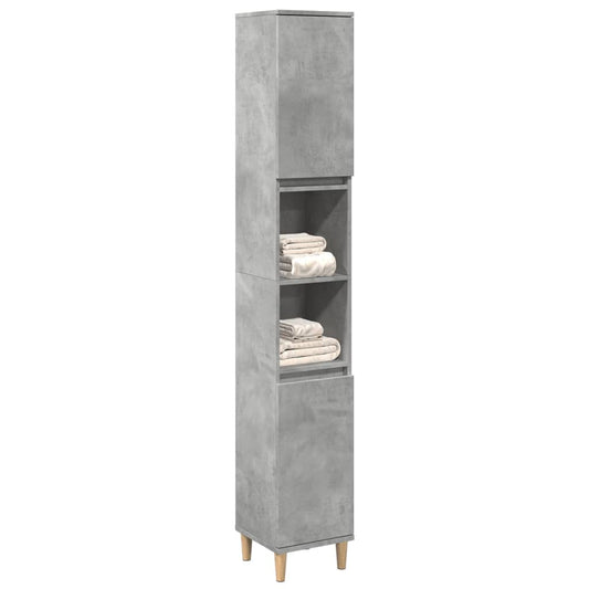 Badkamerkast 30x30x190 cm bewerkt hout betongrijs is nu te koop bij PeponiXL, paradijselijk wonen!