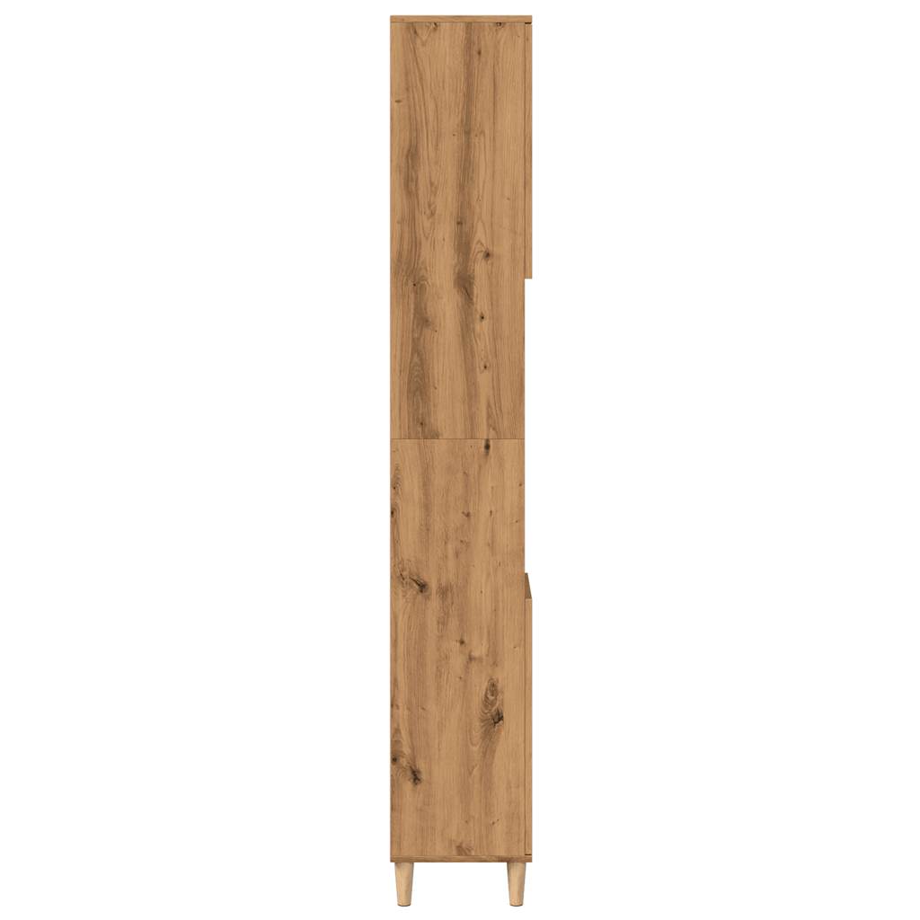 Badkamerkast 30x30x190 cm bewerkt hout artisanaal eikenkleurig is nu te koop bij PeponiXL, paradijselijk wonen!