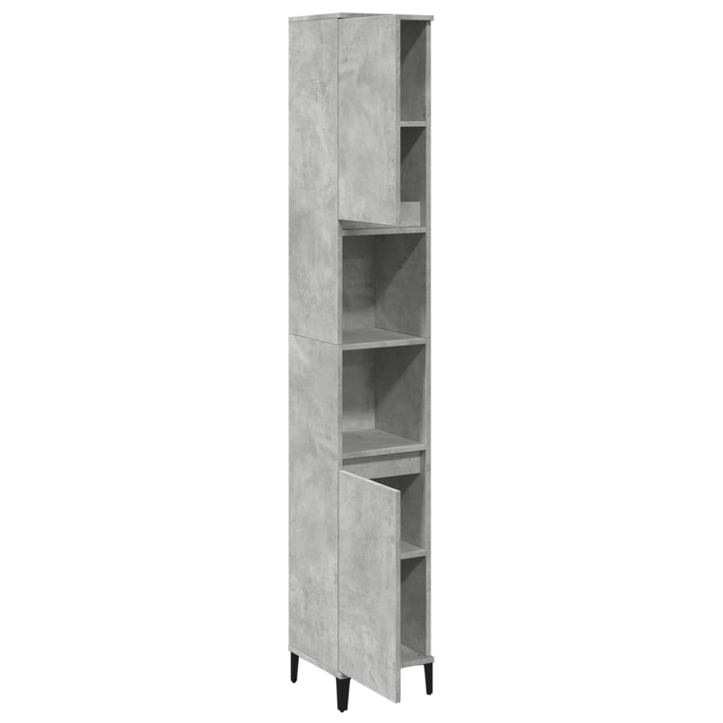 Badkamerkast 30x30x190 cm bewerkt hout betongrijs is nu te koop bij PeponiXL, paradijselijk wonen!