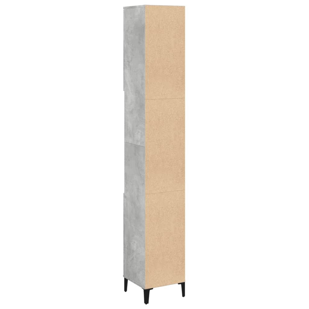 Badkamerkast 30x30x190 cm bewerkt hout betongrijs is nu te koop bij PeponiXL, paradijselijk wonen!
