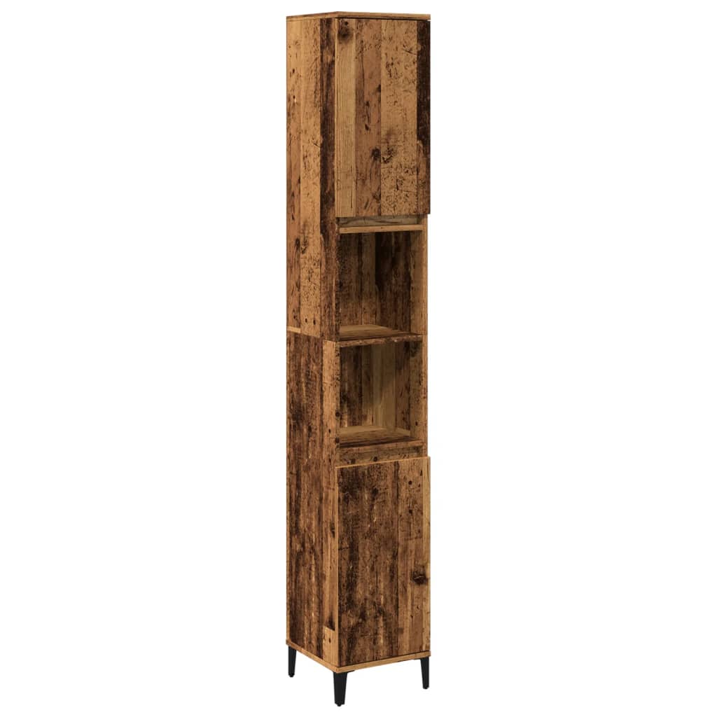 Badkamerkast 30x30x190 cm bewerkt hout oud houtkleurig is nu te koop bij PeponiXL, paradijselijk wonen!