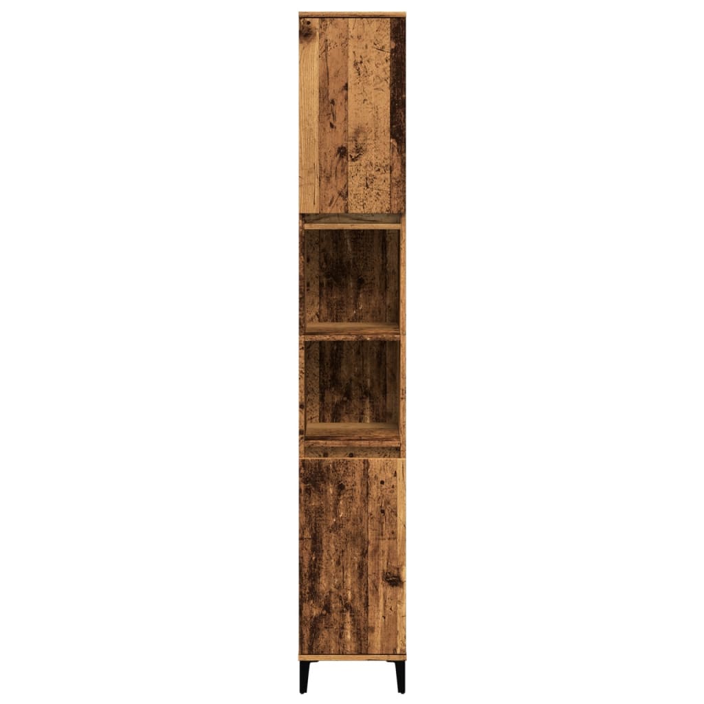 Badkamerkast 30x30x190 cm bewerkt hout oud houtkleurig is nu te koop bij PeponiXL, paradijselijk wonen!
