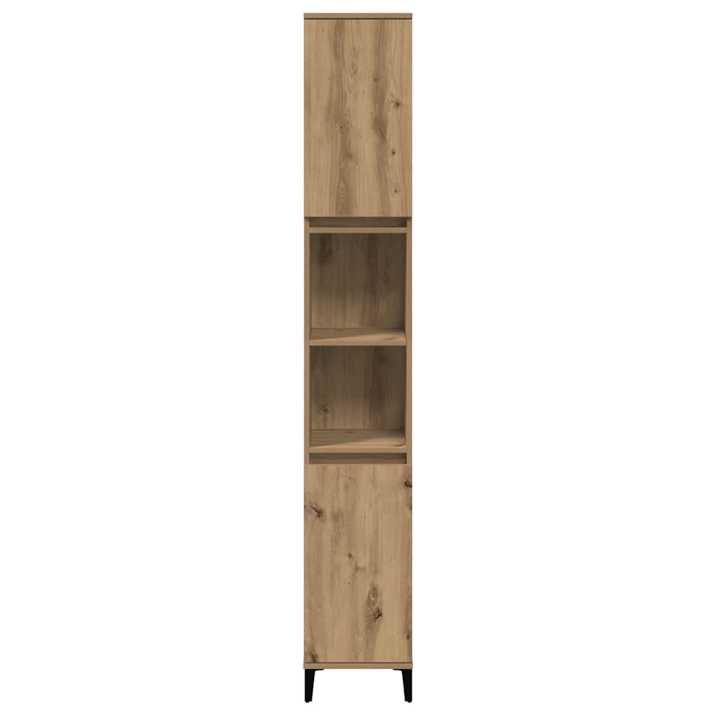 Badkamerkast 30x30x190 cm bewerkt hout artisanaal eikenkleurig is nu te koop bij PeponiXL, paradijselijk wonen!