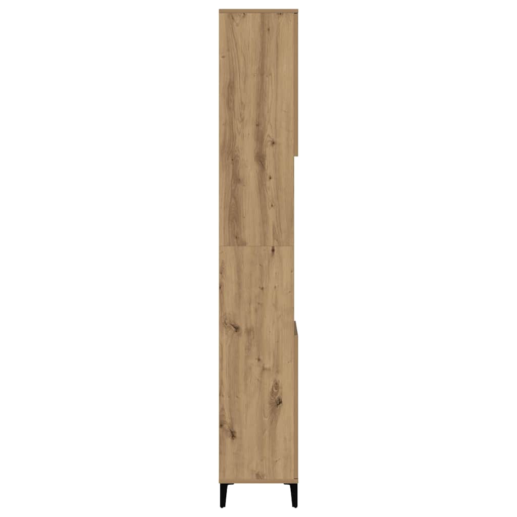 Badkamerkast 30x30x190 cm bewerkt hout artisanaal eikenkleurig is nu te koop bij PeponiXL, paradijselijk wonen!