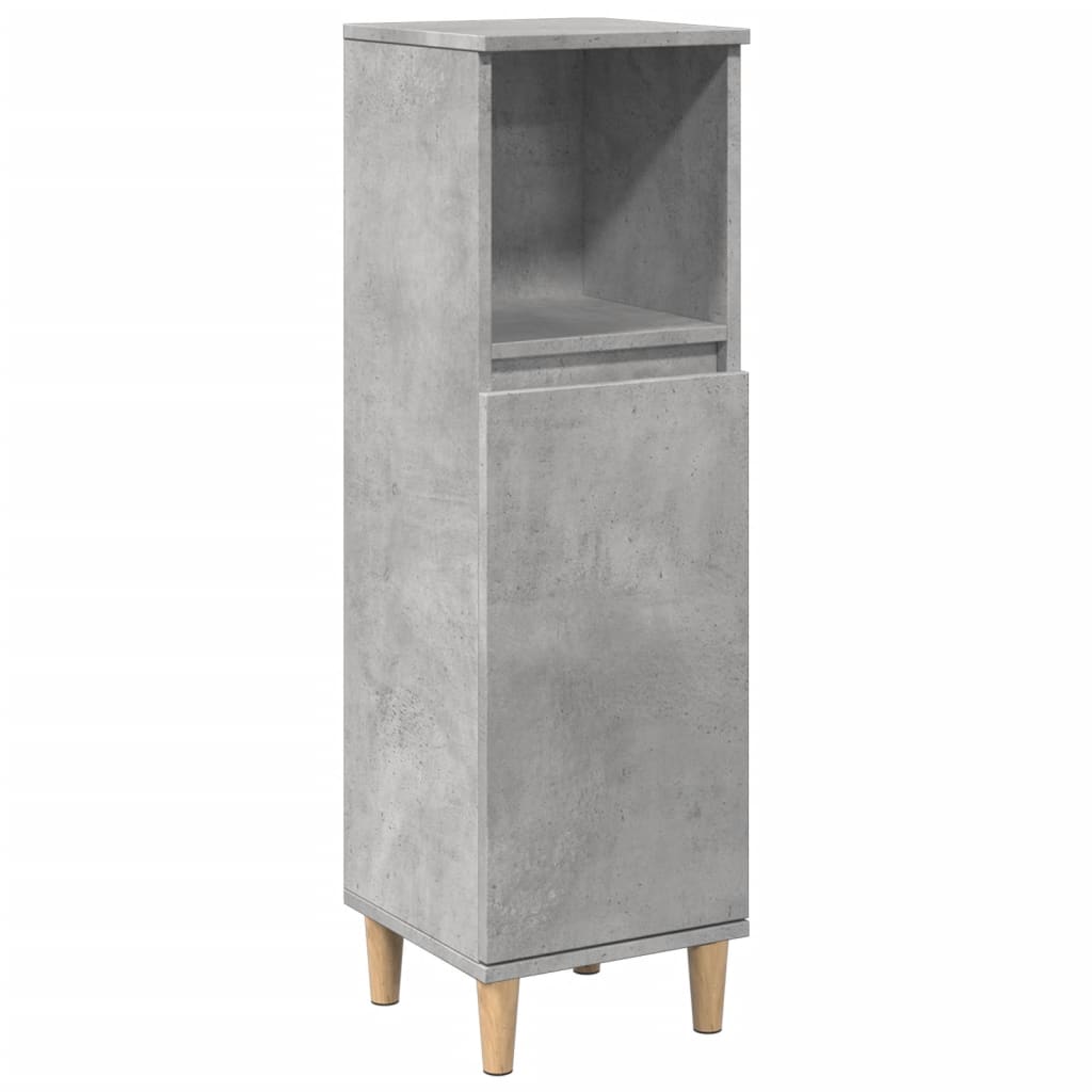 Badkamerkast 30x30x100 cm bewerkt hout betongrijs is nu te koop bij PeponiXL, paradijselijk wonen!